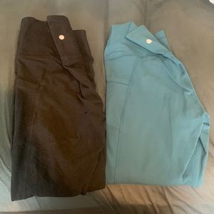 Yogalicious 7/8 leggings w/ pockets TWO PAIRS!